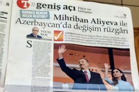 “Türkiye” qəzetində Mehriban Əliyeva haqqında məqalə dərc olunub - FOTO