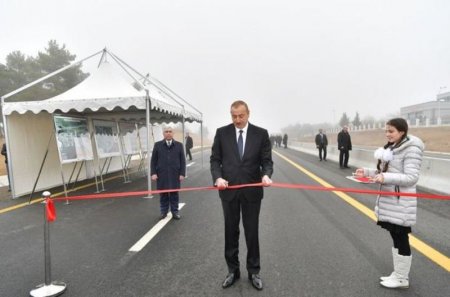 İlham Əliyev Bakı-Şamaxı-Yevlax yolunun 101-117-ci kilometrlik hissəsinin açılışında iştirak edib - FOTO