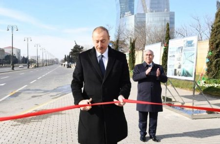 İlham Əliyev Bakıda yeraltı piyada keçidinin açılışında - FOTO