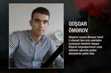 Vətən uğrunda şəhid olmuş daha bir müəllimimiz