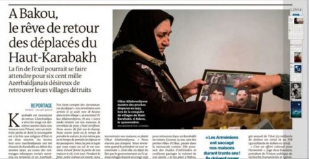 “Le Monde” azərbaycanlı köçkünlərin işğaldan azad edilmiş doğma torpaqlarına qayıtmaq arzularından yazır