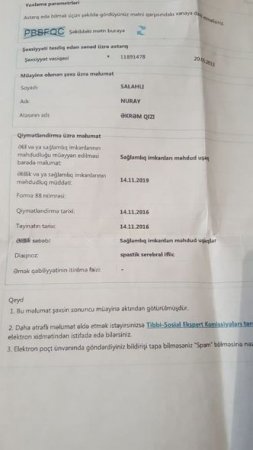 Beyin iflicindən əziyyət çəkən yeddi yaşlı Nurayın müalicəsi üçün pula ehtiyac var - FOTO - VİDEO