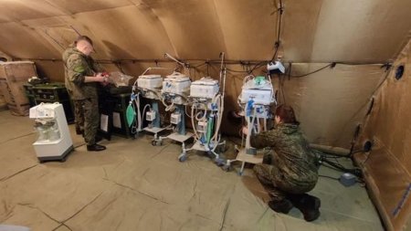 Rusiya Müdafiə Nazirliyi Xankəndi aeroportunda hərbi hospital qurub - FOTO - VİDEO