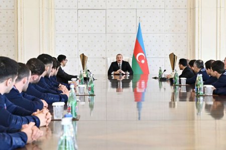 İlham Əliyev Avropa çempionatında iştirak edən idmançılarımızı qəbul etdi