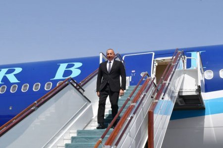 Azərbaycan Prezidenti İlham Əliyev Özbəkistana səfərə gedib - FOTO