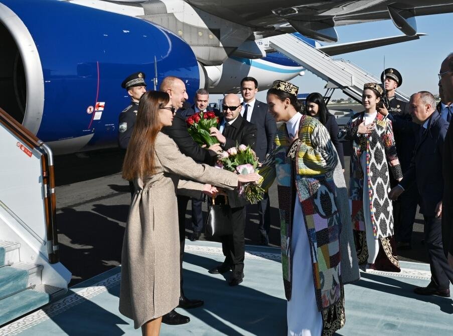 Prezident İlham Əliyev və Birinci xanım Mehriban Əliyeva Özbəkistana səfər ediblər 