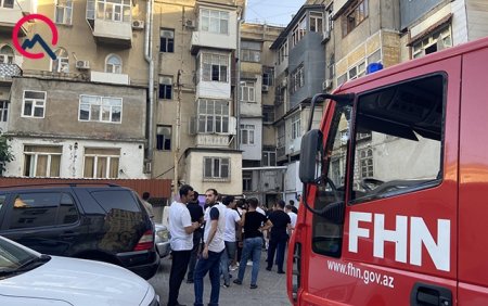 Bakıxanovda binada yanğın